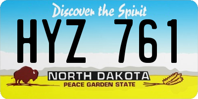 ND license plate HYZ761