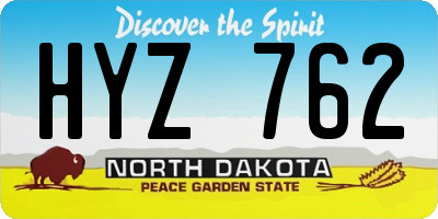 ND license plate HYZ762