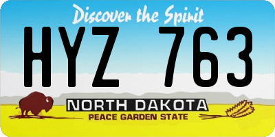 ND license plate HYZ763