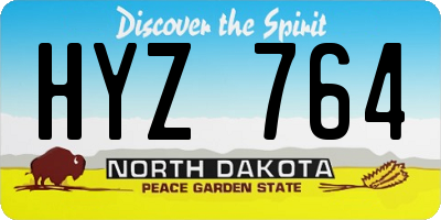ND license plate HYZ764