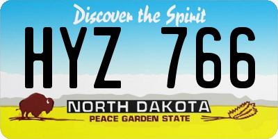 ND license plate HYZ766
