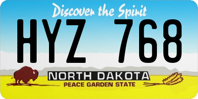 ND license plate HYZ768