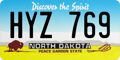 ND license plate HYZ769