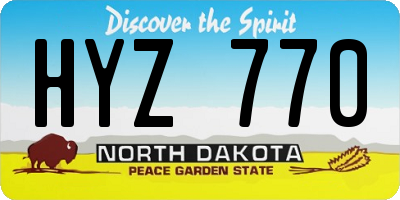 ND license plate HYZ770