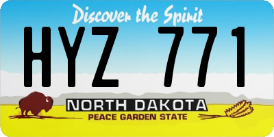 ND license plate HYZ771