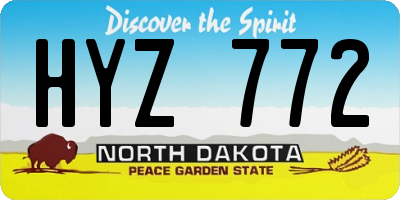 ND license plate HYZ772