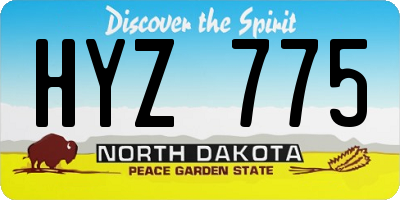 ND license plate HYZ775