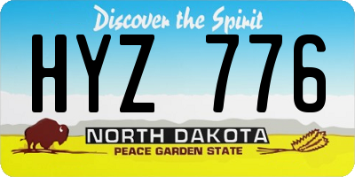 ND license plate HYZ776