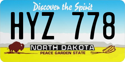 ND license plate HYZ778