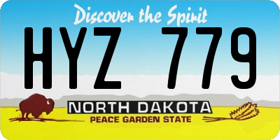 ND license plate HYZ779