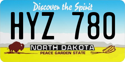 ND license plate HYZ780