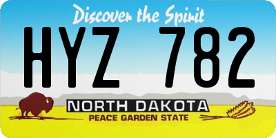 ND license plate HYZ782