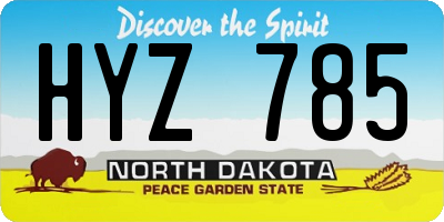 ND license plate HYZ785