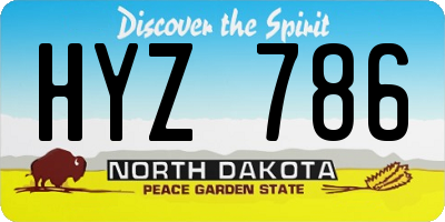 ND license plate HYZ786
