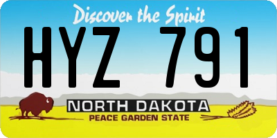 ND license plate HYZ791