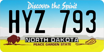 ND license plate HYZ793