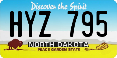 ND license plate HYZ795