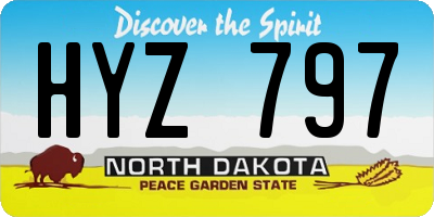 ND license plate HYZ797
