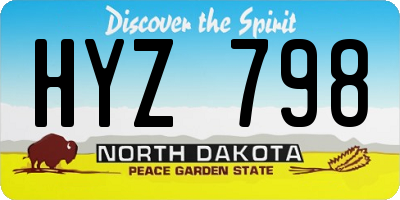 ND license plate HYZ798