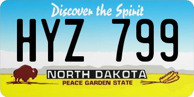 ND license plate HYZ799