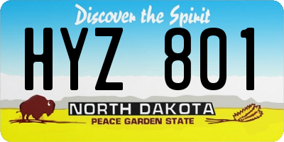ND license plate HYZ801