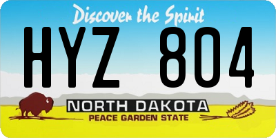 ND license plate HYZ804