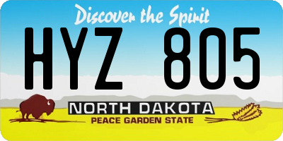ND license plate HYZ805