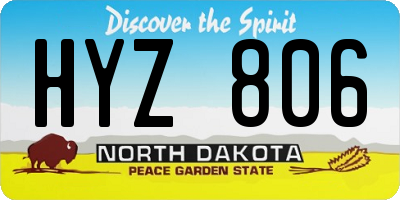 ND license plate HYZ806