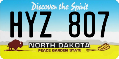ND license plate HYZ807