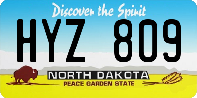 ND license plate HYZ809