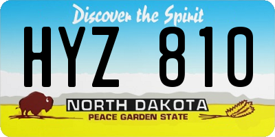 ND license plate HYZ810