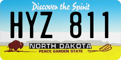 ND license plate HYZ811