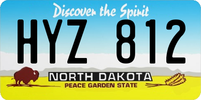 ND license plate HYZ812