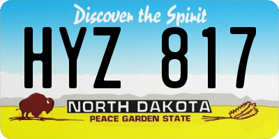 ND license plate HYZ817