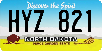 ND license plate HYZ821