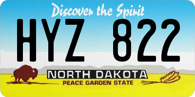 ND license plate HYZ822