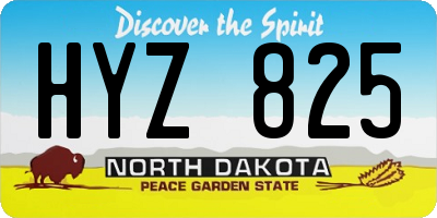ND license plate HYZ825