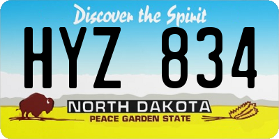 ND license plate HYZ834