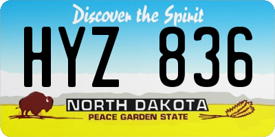 ND license plate HYZ836