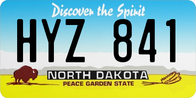 ND license plate HYZ841