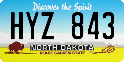 ND license plate HYZ843