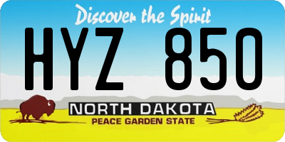 ND license plate HYZ850