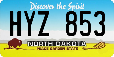 ND license plate HYZ853