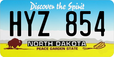 ND license plate HYZ854