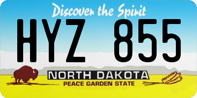 ND license plate HYZ855