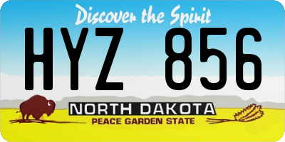ND license plate HYZ856