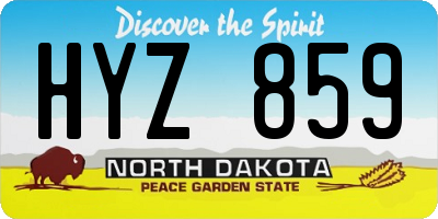 ND license plate HYZ859