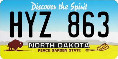 ND license plate HYZ863