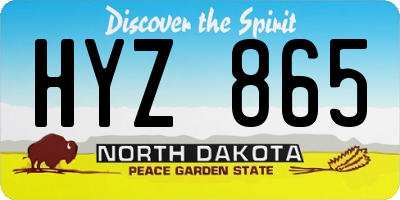ND license plate HYZ865