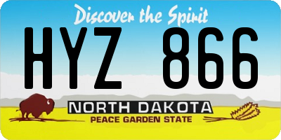 ND license plate HYZ866